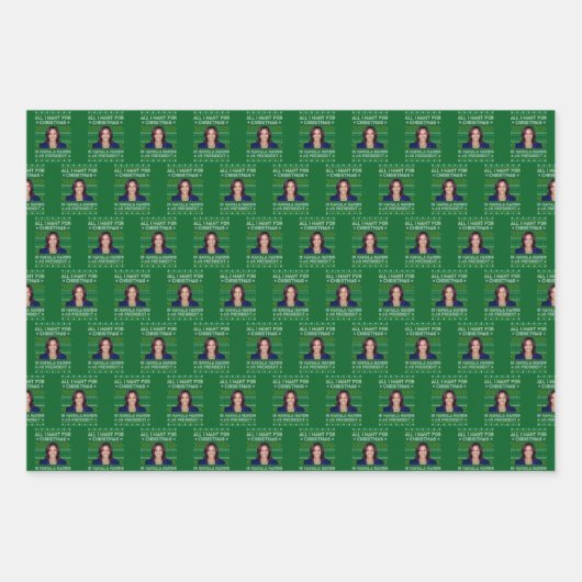 Kamala Harris für Präsident 2024 Weihnachten Geschenkpapier Set (Vorderseite)