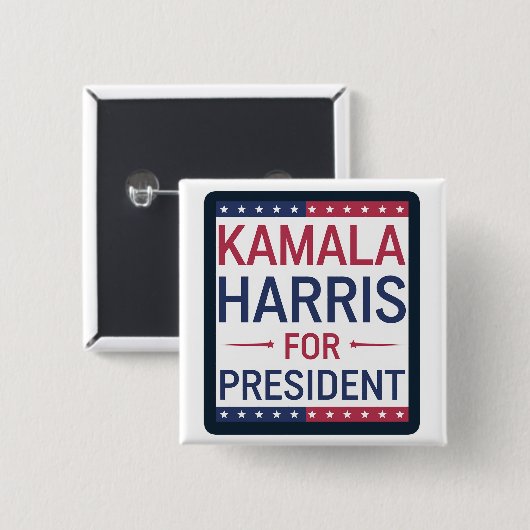 Kamala Harris für Präsident Button (Vorne & Hinten)