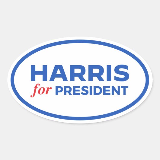 Kamala Harris für Präsident Ovaler Aufkleber (Vorderseite)
