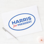 Kamala Harris für Präsident Ovaler Aufkleber (Umschlag)