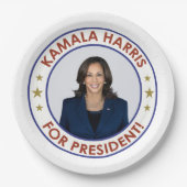 KAMALA HARRIS FÜR PRÄSIDENT! PAPPTELLER (Vorderseite)