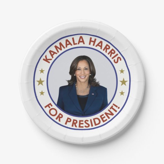 KAMALA HARRIS FÜR PRÄSIDENT! PAPPTELLER (Vorderseite)