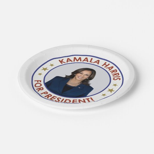 KAMALA HARRIS FÜR PRÄSIDENT! PAPPTELLER (Schrägansicht)