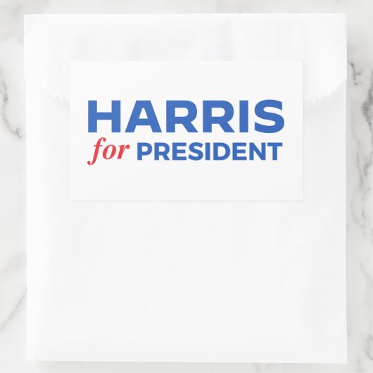 Kamala Harris für Präsident Rechteckiger Aufkleber (Tasche)