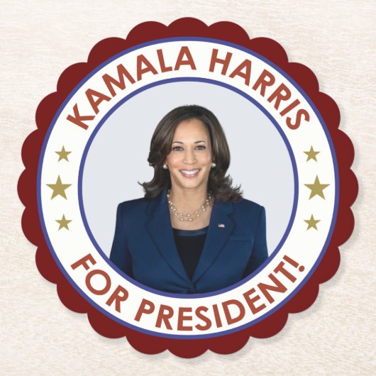 KAMALA HARRIS FÜR PRÄSIDENT! UNTERSETZER (Vorderseite)