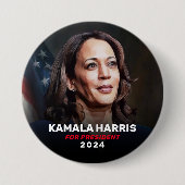 Kamala Harris für Wahlkampffunktion des Präsidente Button (Vorderseite)