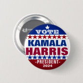 Kamala Harris für Wahlkampffunktion des Präsidente Button (Vorne & Hinten)