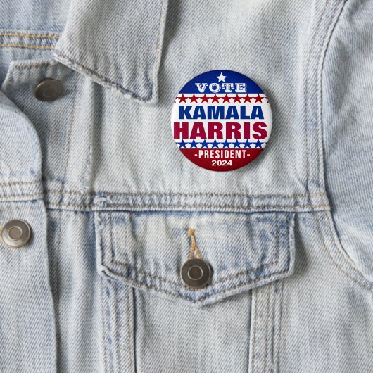 Kamala Harris für Wahlkampffunktion des Präsidente Button (Beispiel)