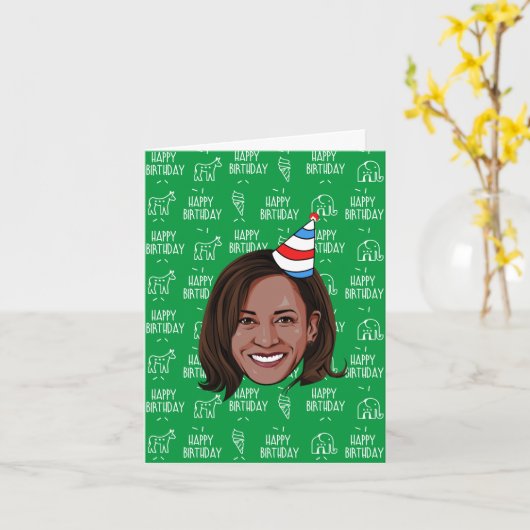 KAMALA HARRIS Geburtstag Karte (Gelbe Blume)