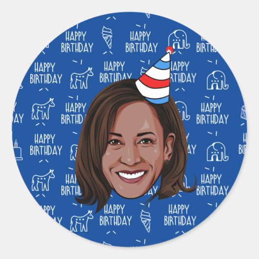 KAMALA HARRIS Geburtstag Runder Aufkleber (Vorderseite)