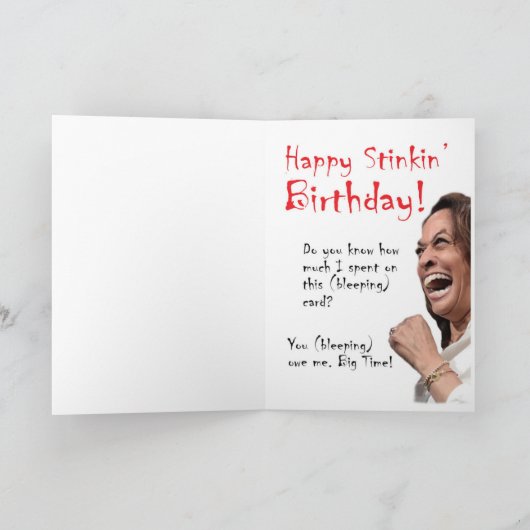 Kamala Harris Geburtstagskarte Einladung (Innenseite)