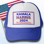 Kamala Harris geht nicht zurück Truckerkappe<br><div class="desc">Stehen Sie auf und sprechen Sie mit diesem Lastwagen,  der Kamala Harris Kampagne für den Präsidenten unterstützt. Die Unterkünfte sind in rot,  weiß und blau gehalten. Textüberschrift "We're Not Going Back" ist editierbar. Ihre Wahl der Farbstile.</div>