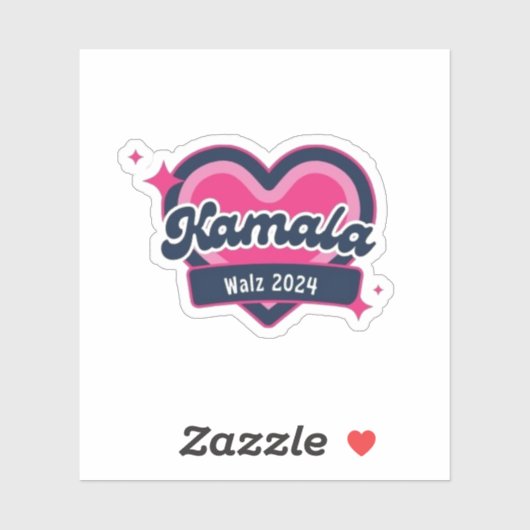 Kamala Harris Girly Pink Hearts Präsidentin Aufkleber (Blatt)