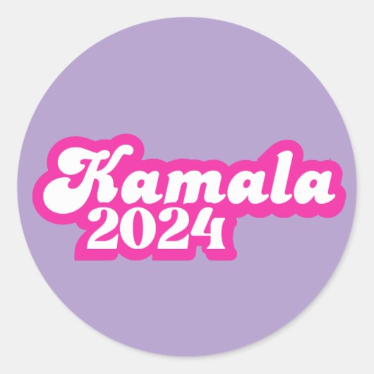 Kamala Harris Girly Pink Logo 2024 Runder Aufkleber (Vorderseite)