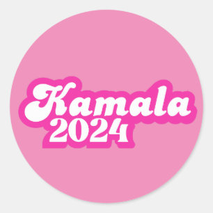 Kamala Harris Girly Pink Logo 2024 Runder Aufkleber