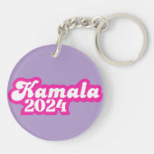 Kamala Harris Girly Pink Logo 2024 Schlüsselanhänger (Rückseite)