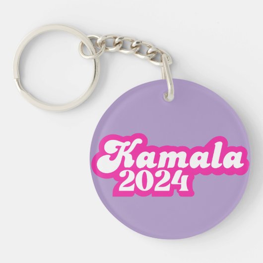 Kamala Harris Girly Pink Logo 2024 Schlüsselanhänger (Vorderseite)