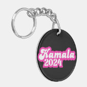 Kamala Harris Girly Pink Logo 2024 Schlüsselanhänger (Vorderseite links)