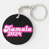 Kamala Harris Girly Pink Logo 2024 Schlüsselanhänger (Rückseite)