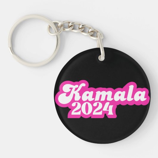 Kamala Harris Girly Pink Logo 2024 Schlüsselanhänger (Vorderseite)