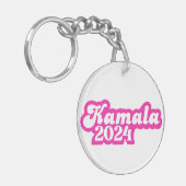 Kamala Harris Girly Pink Logo 2024 Schlüsselanhänger (Vorderseite links)