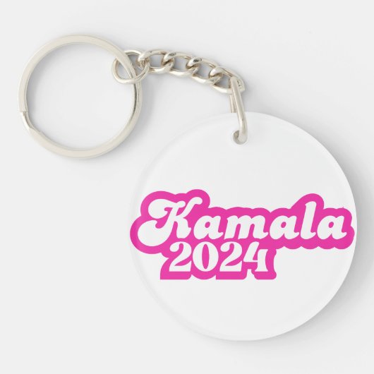 Kamala Harris Girly Pink Logo 2024 Schlüsselanhänger (Vorderseite)