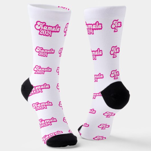 Kamala Harris Girly Pink Logo 2024 Socken (Gewinkelt)