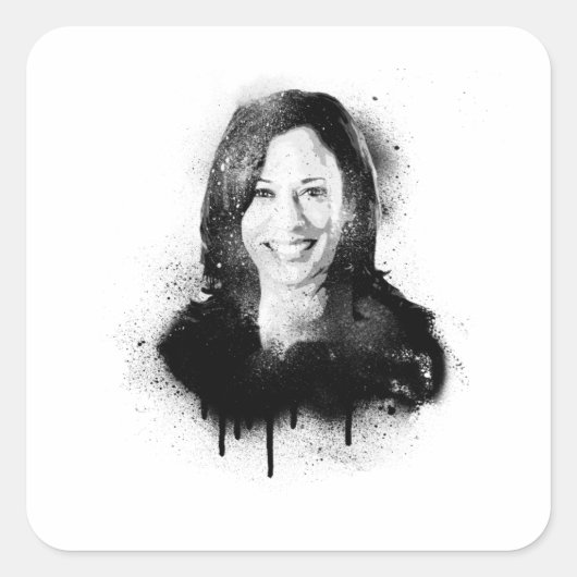 Kamala Harris Graffiti Art Quadratischer Aufkleber (Vorderseite)