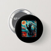 Kamala Harris Halloween Fledermäuse Starry Night B Button (Vorne & Hinten)