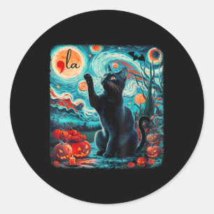 Kamala Harris Halloween Fledermäuse Starry Night B Runder Aufkleber
