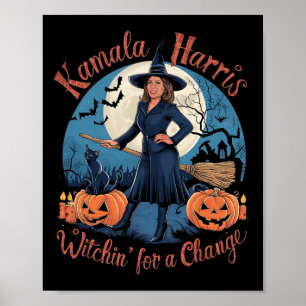 Kamala Harris Halloween Hexenkitze 2024 Wahl Poster