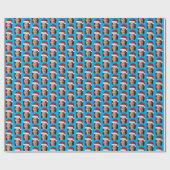 Kamala Harris Head Face Weihnachtsmannmütze Weihna Geschenkpapier (Flach)