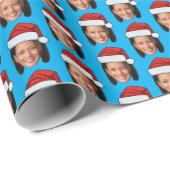 Kamala Harris Head Face Weihnachtsmannmütze Weihna Geschenkpapier (Rolleneckpunkt)