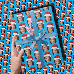 Kamala Harris Head Face Weihnachtsmannmütze Weihna Geschenkpapier