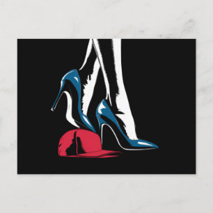 Kamala Harris Heels treten auf Maga Hat Postkarte