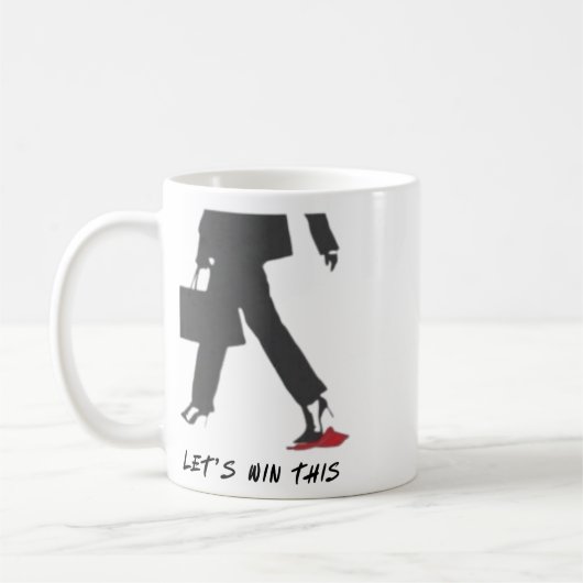 Kamala Harris Heels treten auf Red Mega Hat wählen Kaffeetasse (Links)