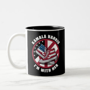 Kamala Harris Ich bin mit ihr patriotische Convers Zweifarbige Tasse