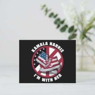 Kamala Harris Ich bin mit ihrem Patriotischen Konv Postkarte