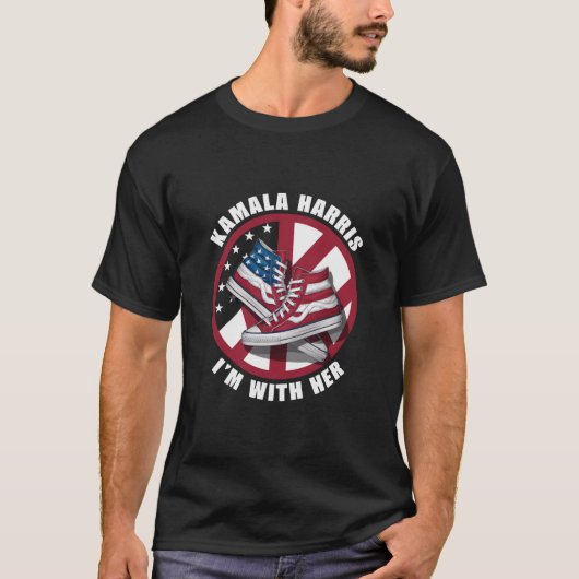 Kamala Harris Ich bin mit ihrem Patriotischen Konv T-Shirt (Vorderseite)