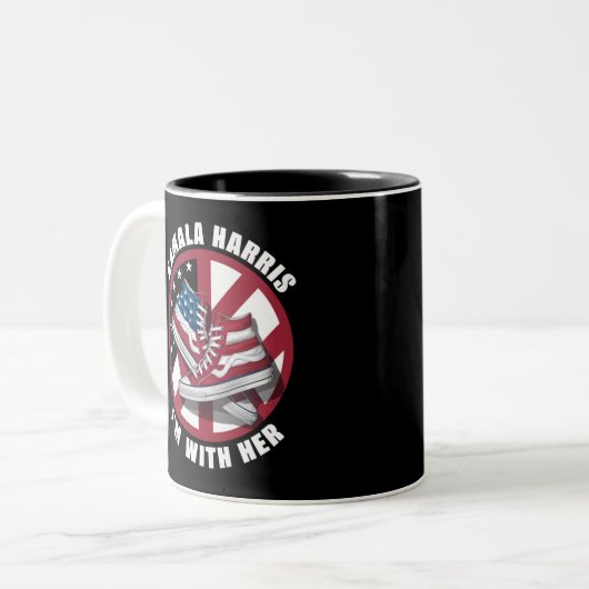 Kamala Harris Ich bin mit ihrem Patriotischen Konv Zweifarbige Tasse (Vorderseite Links)