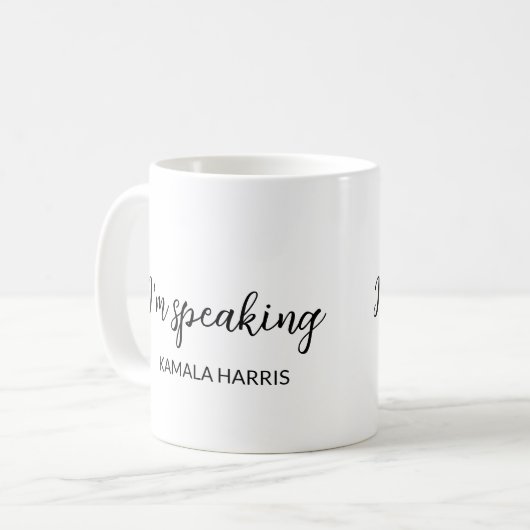 Kamala Harris, ich spreche 2024 Frau Präsidentin Kaffeetasse (Vorderseite Links)