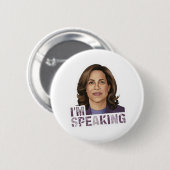 Kamala Harris, ich spreche hoffnungsvoll Zitat Button (Vorne & Hinten)