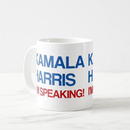 Kamala Harris, ich spreche! Kaffeetasse (Vorderseite Links)