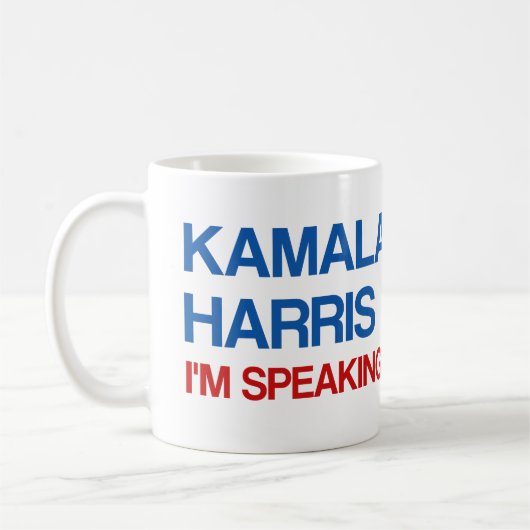 Kamala Harris, ich spreche! Kaffeetasse (Links)