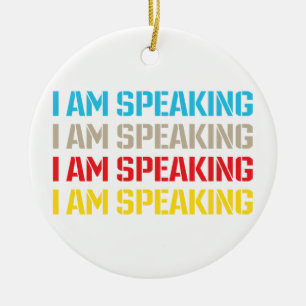 Kamala Harris, ich spreche Keramik Ornament
