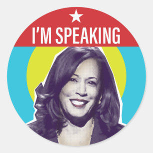 Kamala Harris / Ich spreche Runder Aufkleber