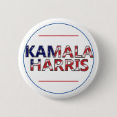 Kamala Harris in Flag-Farben Button (Vorderseite)