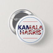 Kamala Harris in Flag-Farben Button (Vorne & Hinten)