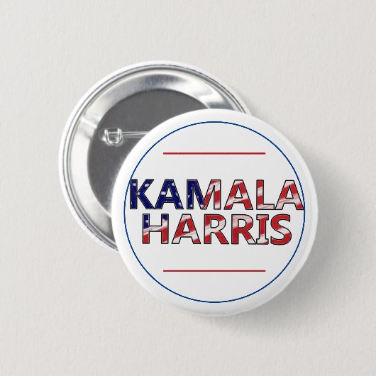 Kamala Harris in Flag-Farben Button (Vorne & Hinten)