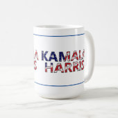 Kamala Harris in Flag-Farben Kaffeetasse (VorderseiteRechts)